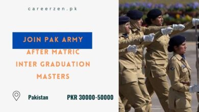 Join Pak Army after Matric Inter Graduation Masters