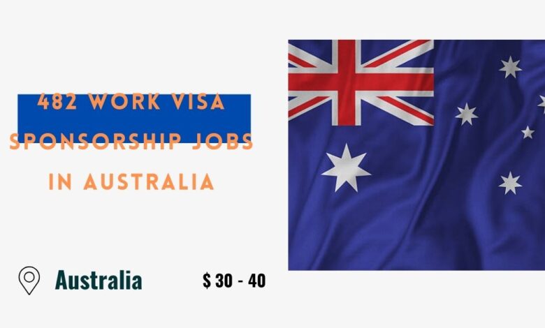 482 Work Visa Sponsorship Jobs in Australia