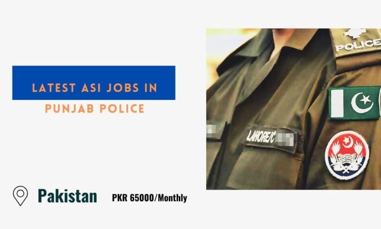 Latest ASI Jobs in Punjab Police