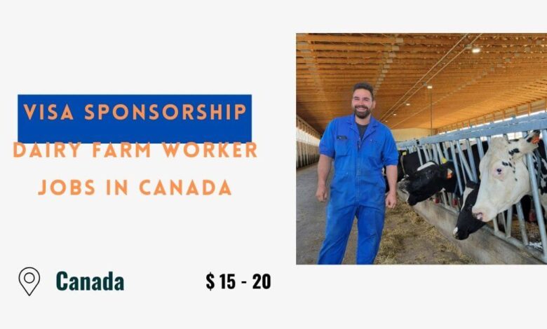 Visa Sponsorship Dairy Farm Worker Jobs in Canada