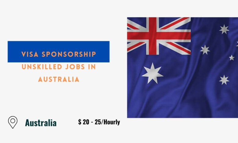 Visa Sponsorship Unskilled Jobs in Australia