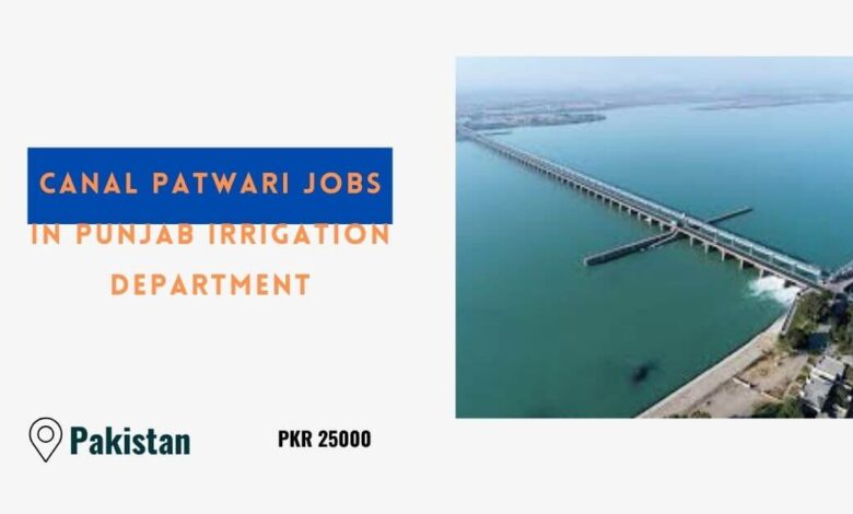 Canal Patwari Jobs in Punjab Irrigation Department