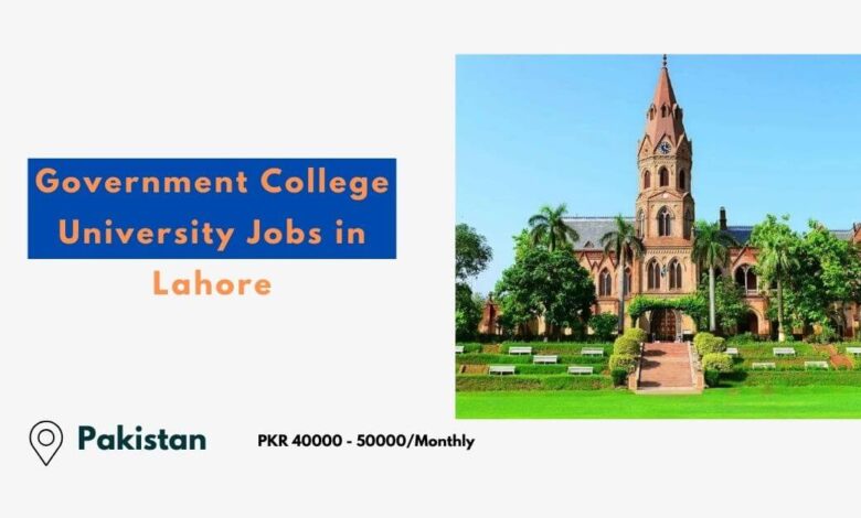 Government College University Jobs in Lahore