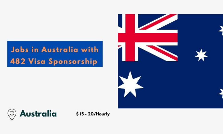 Jobs in Australia with 482 Visa Sponsorship