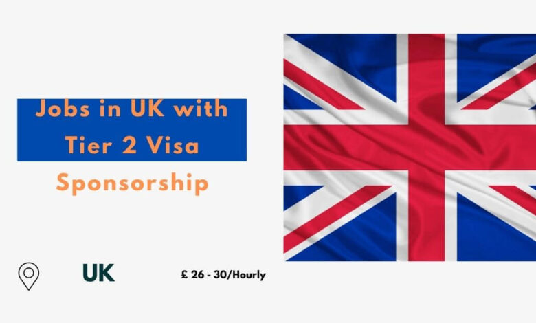 Jobs in UK with Tier 2 Visa Sponsorship