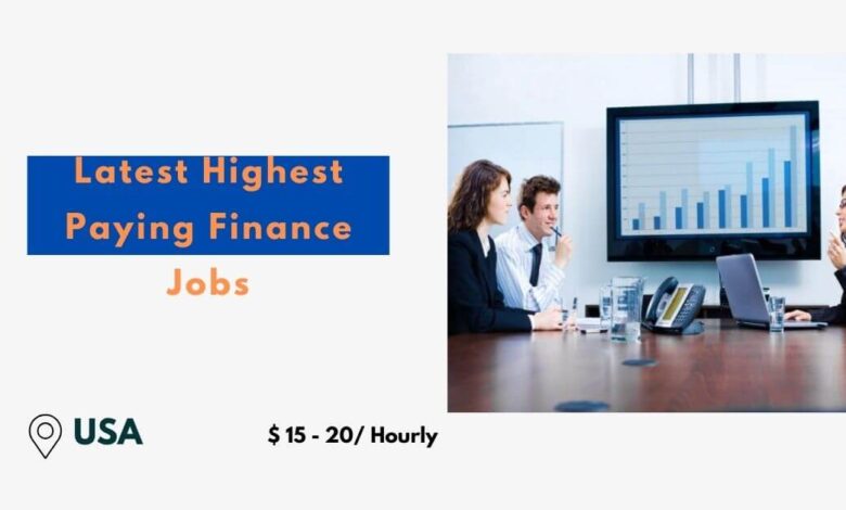 Latest Highest Paying Finance Jobs