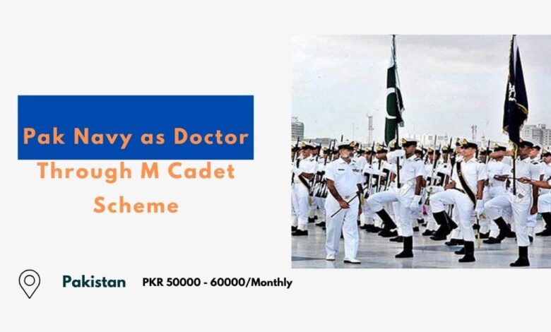 Pak Navy as Doctor Through M Cadet Scheme