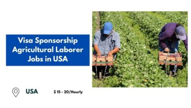 Visa Sponsorship Agricultural Laborer Jobs in USA