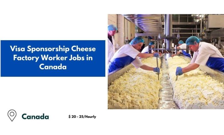 Visa Sponsorship Cheese Factory Worker Jobs in Canada