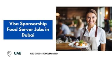 Visa Sponsorship Food Server Jobs in Dubai