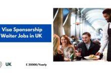 Visa Sponsorship Waiter Jobs in UK