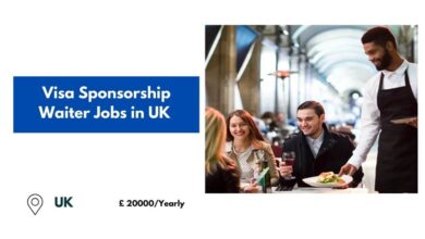 Visa Sponsorship Waiter Jobs in UK