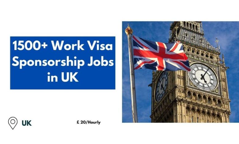 1500+ Work Visa Sponsorship Jobs in UK